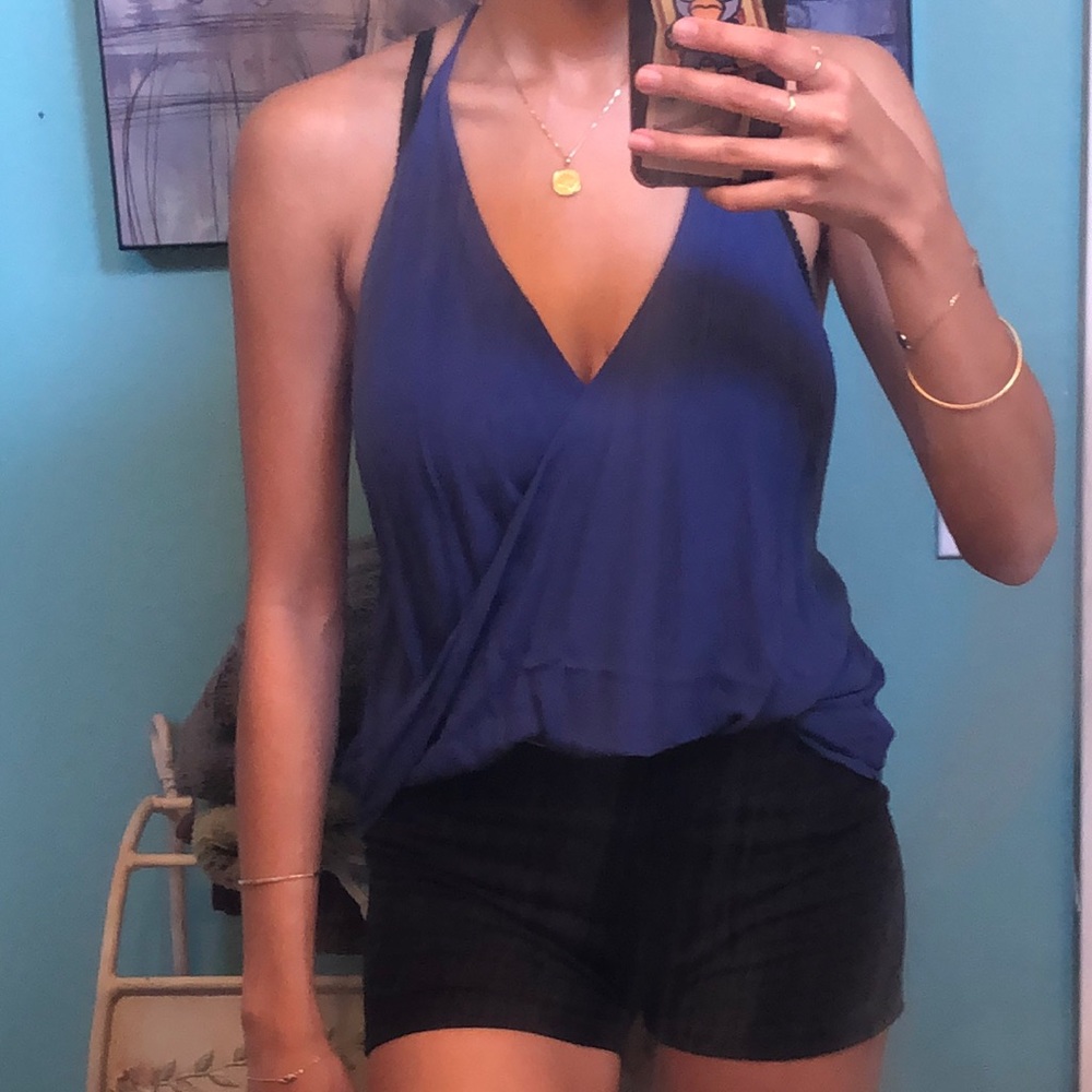 Blue halter top